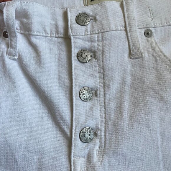 MADEWELL BNWOT Womens 9" Mid-Rise Skinny White Jeans New Button Fly - Picture 5 of 13